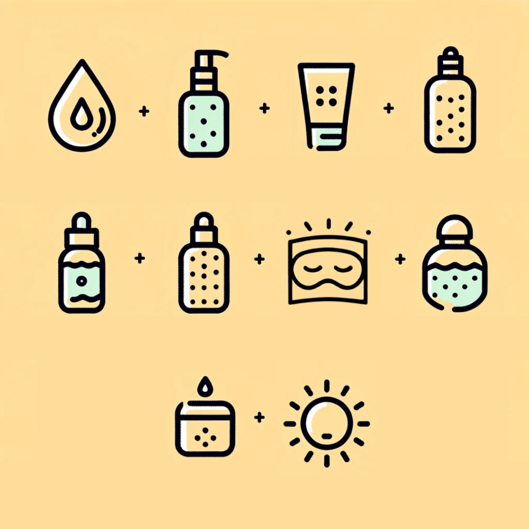 Illustration af de 10 steps til koreansk skincare 